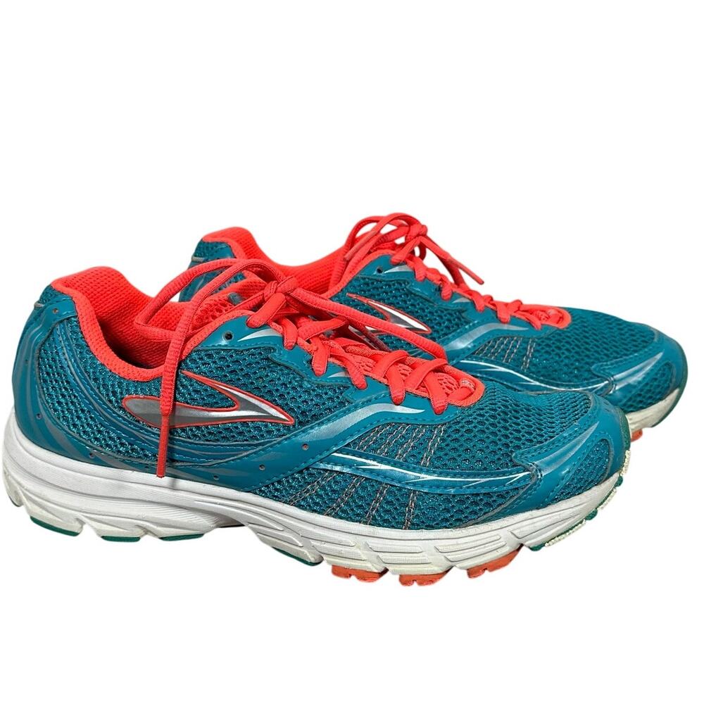 ✨ BROOKS LAUNCH 2 RUNNING SHOES WOMEN'S 8.5 TEAL CORAL ATHLETIC SNEAKERS ✨